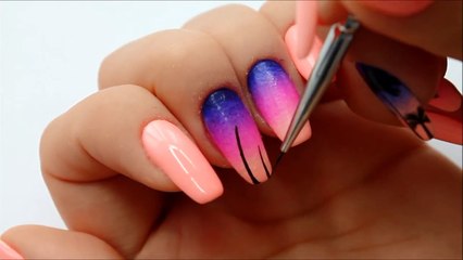 PALMY NA PAZNOKCIACH  PALM TREES NAILS TUTORIAL-UZWQy9npkz4