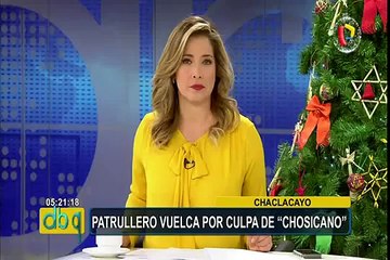 Chaclacayo: dos efectivos heridos tras volcadura de patrullero