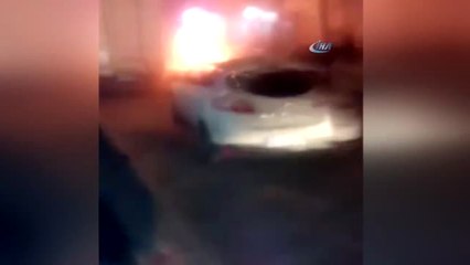 Motosiklet Vatandaşların Gözü Önünde Alev Alev Yandı