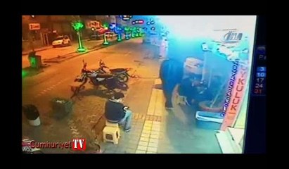 Uyuyan köpeğe acımasızca tekme attı