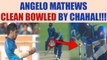 India vs SL 3rd ODI : Chahal cleans up Angelo Mathews, visitors in trouble | Oneindia News