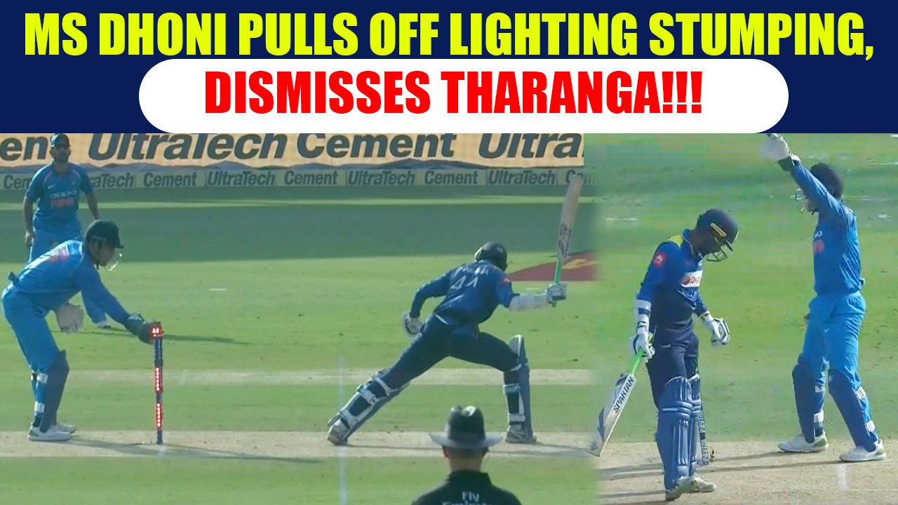 India vs SL 3rd ODI : MS Dhoni stumps out Tharanga on Yadav's ball, Dickwella out in same over