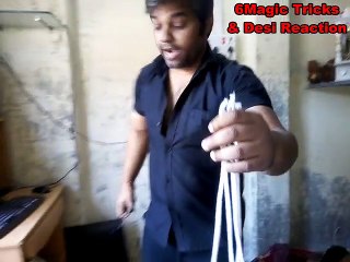 Cutting rope change into original form - Indian Magic Trick in Hindi -रस्सी के जादू हिंदी