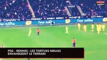 Rennes-PSG : Kylian Mbappé rejoint par des tortues ninjas sur le terrain ! (vidéo)