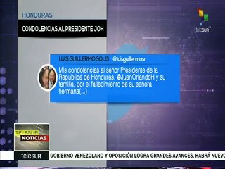 Pdte. de Costa Rica envía condolencias al pdte. hondureño JOH