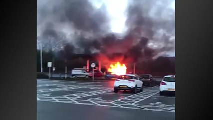 Mother Trapped Inside Car As It Erupts Into Raging Fireball