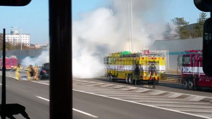 공항고속도로 달리던 승용차에 불 / YTN