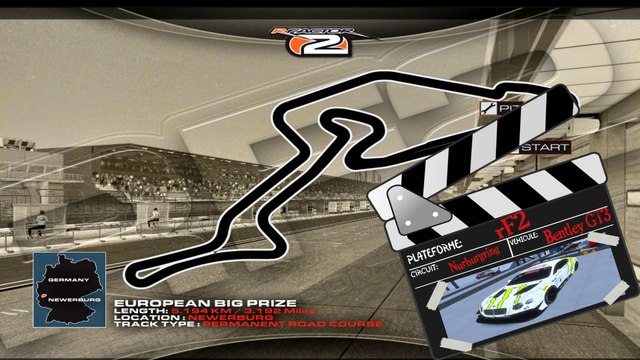 Tour de piste au Nurburgring en Bentley GT3 sur rFactor 2