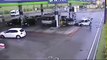Funny Video: Car Loses Control and Smashes Into a Gas Station