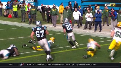 Cam Newton swings pass to Christian McCaffrey for 20 yards