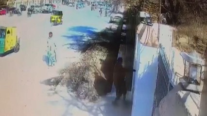 CCTV footage shows armed militants as they break into a Pakistan church
