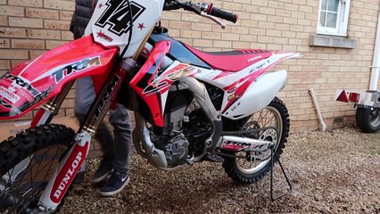 HE GOT A NEW HONDA CRF 250 MOTOCROSS DIRT BIKE !! OMG !!