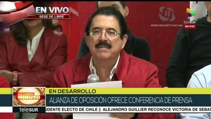 Alianza hondureña desconoce resultado del TSE en la presidencial