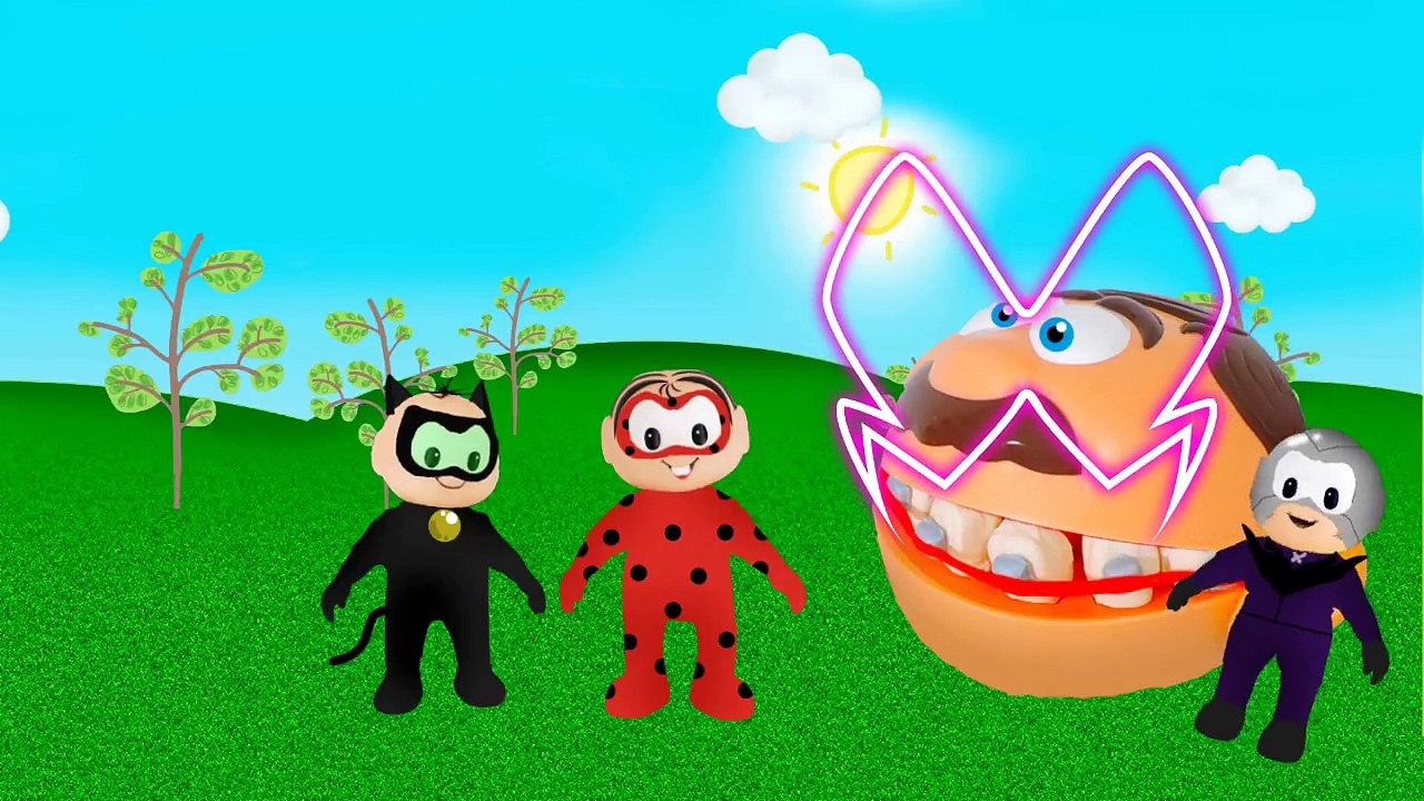 Monica Miraculous ladybug e Cebolinha Cat Noir Peppa Pig vc Hulk Cascão Hawl Moht portugues-xSazhCt3W3Q