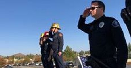 Police Pay Tribute to Fallen Californian Firefighter During Procession