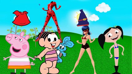 Download Video: troca roupa corpo Monica Peppa PIg Show da  Luna e Ladybug toykids-PoNLZzq-Y-g