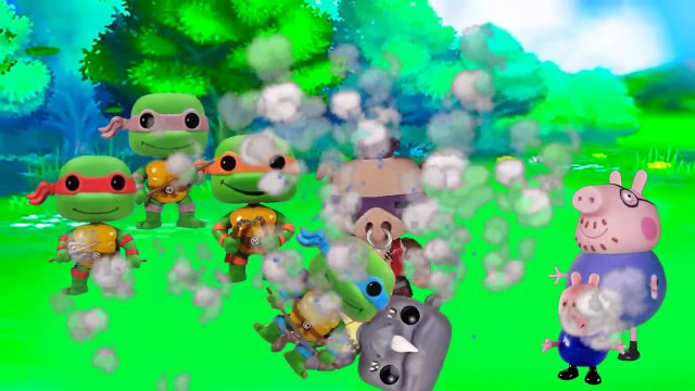 tartarugas ninjas salvam George Pig e papai Pig do Bebop e Rocksteady totoykids-TgO39gbHkB4