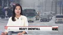 Heavy snow in Seoul with some central regions getting 10 cm of snow