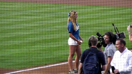 Girl Throws Best Dodger Stadium First Pitch of the Year - June 6, 2013