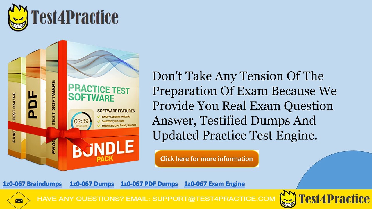 Get Real 1z0-067 Exam Questions for 1z0-067 exam