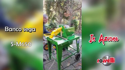 Banco sega per legna da ardere con motore elettrico S-M650 - Rosselli Snc