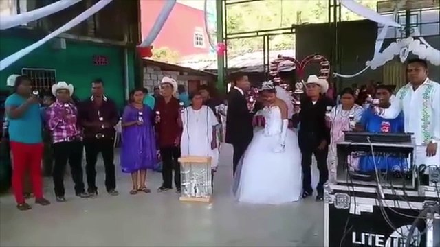 Los novios más tristes evitan el beso en una boda arreglada