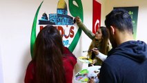 Suriyeli gençler, Kudüs'e resimlerle destek veriyor - OSMANİYE