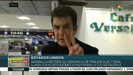 Nasralla insta a sus seguidores a seguir la lucha pacíficamente