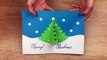 DIY Christmas gift card with Pop Up Tree _ Easy to do with kids