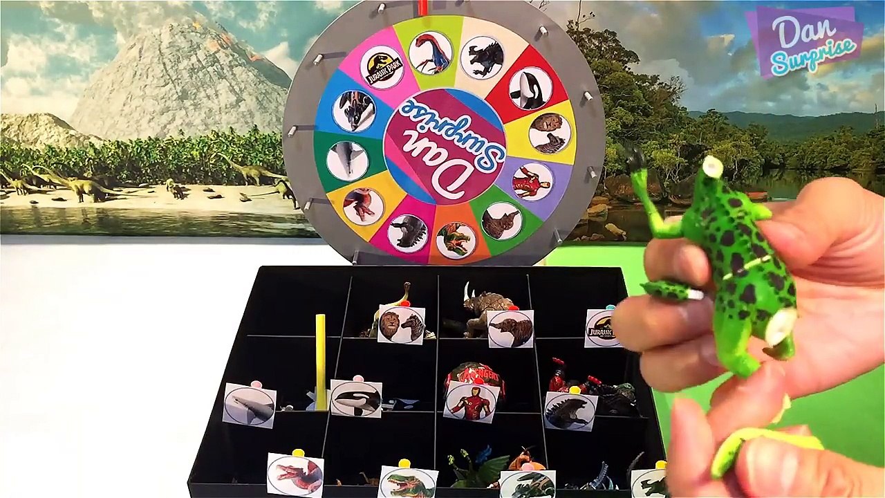 GODZILLA vs DINOSAURS vs SHARKS GAME for kids - Dinosaurs 3D Puzzles Surprise Toys - Spin the wheel