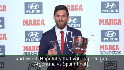 Video herunterladen: Messi hopes to face Spain in World Cup final