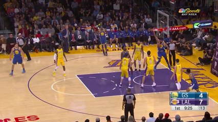 JaVale McGee with the Impressive Dunk - Warriors vs Lakers - December 18, 2017