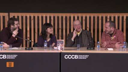 August Gil Matamala, Anna Gabriel i  David Fernàndez conversen amb els subscriptors