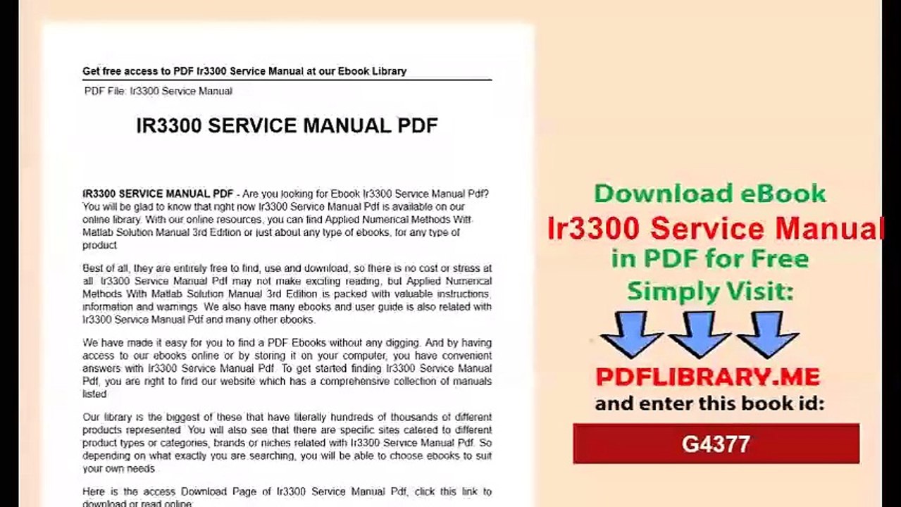 Ir3300 Service Manual