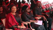 Veteran actor Ajos 'Snubs' Samira Bawumia before greeting her at KABA's funeral