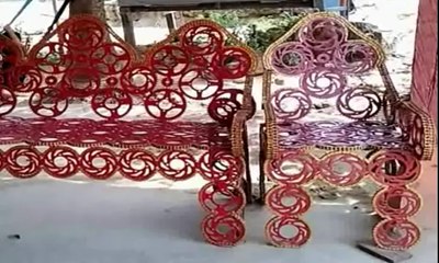 Kursi Unik dari Roda Gigi dan Rantai Bekas