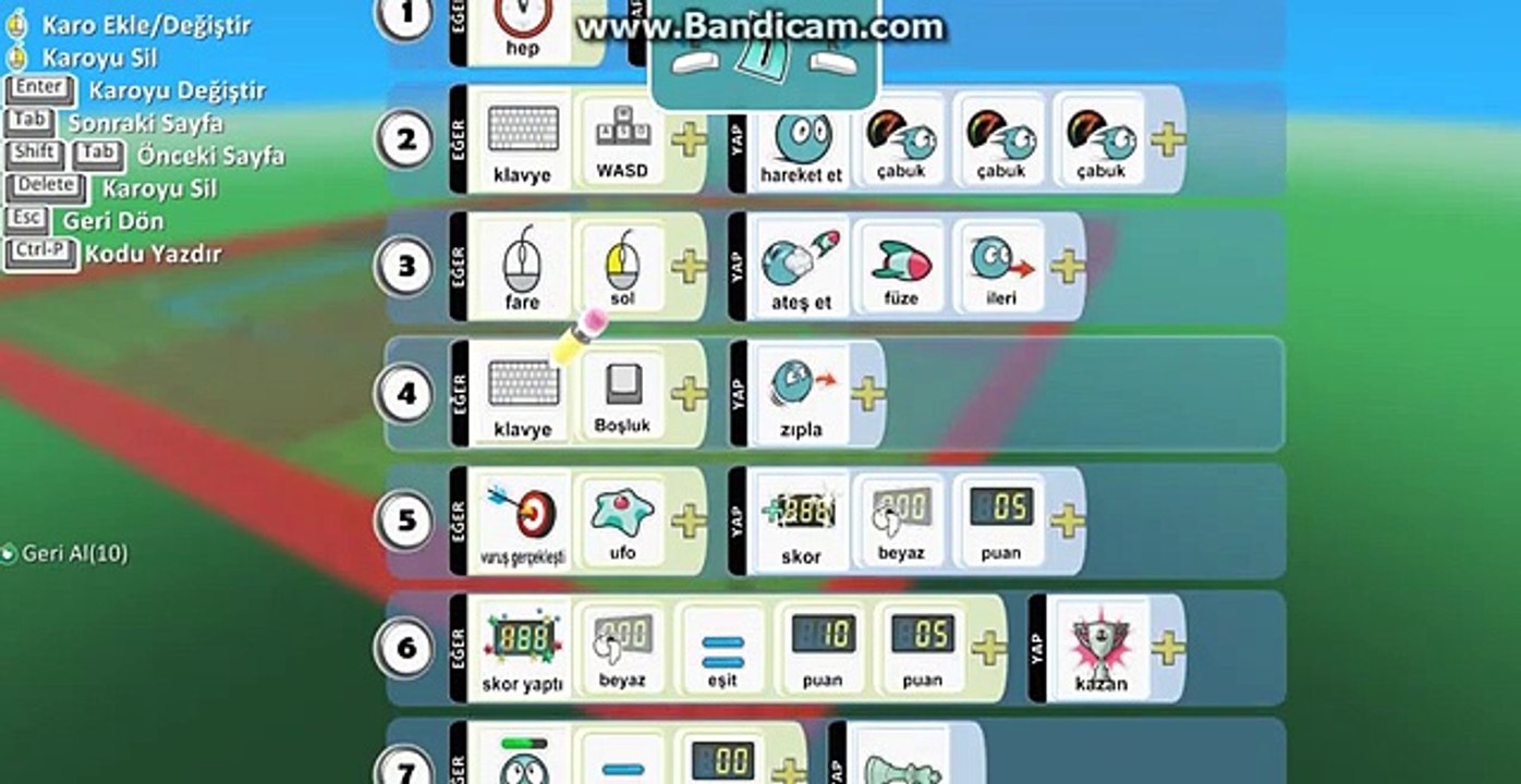 KODU GAME LAB- SAVAŞ OYUNU TASARIMI KODLARI