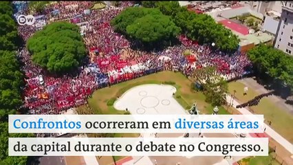 Imagens de um dia de fúria na Argentina