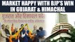 BJP sweeps wins in Gujarat and Himachal, share market moves closer to all-time high | Oneindia News