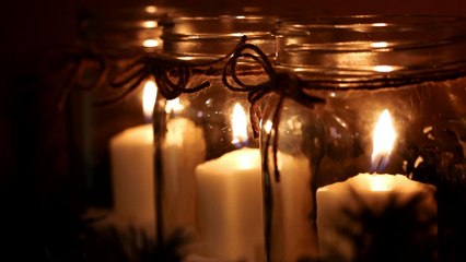 DIY Snowy Mason Jar Luminaries