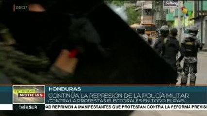 Continúa represión de policía militar contra protestas en Honduras
