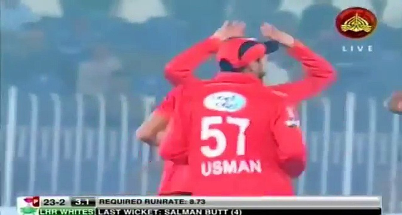 17-year-old fast-bowler Ghulam Mudassar gets Umar Akmal out in brilliant maiden over in T20 match