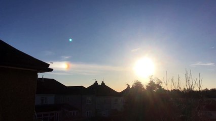 Large Planet Shape Object beside sun in South Wales UK Dec 15 2017....