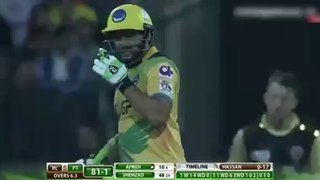 Boom Boom Afridi against Hassan Ali 2 consecutive sixes in T10 league
