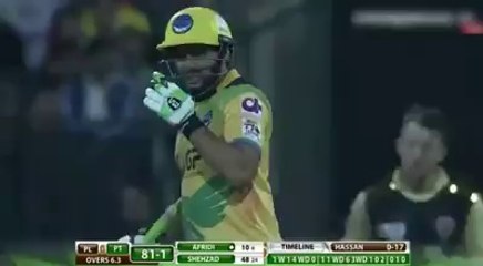 Boom Boom Afridi against Hassan Ali 2 consecutive sixes in T10 league