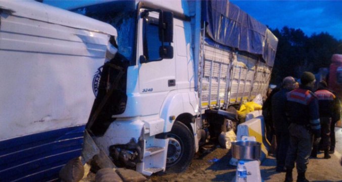 Direksiyonu Kilitlenen Kamyon Polis Uygulama Noktasına Daldı: 3 Yaralı