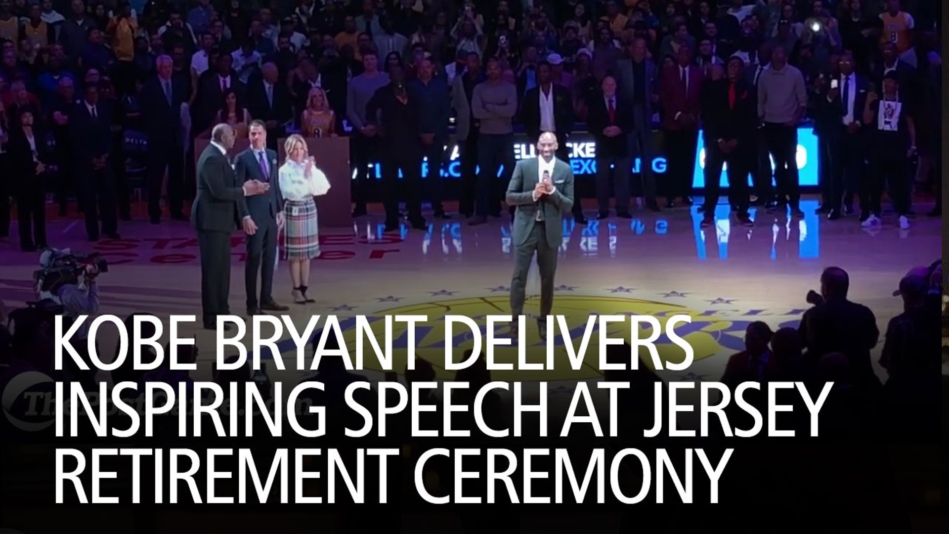 Kobe Bryant Delivers Inspiring Speech At Jersey Retirement Ceremony - video  Dailymotion