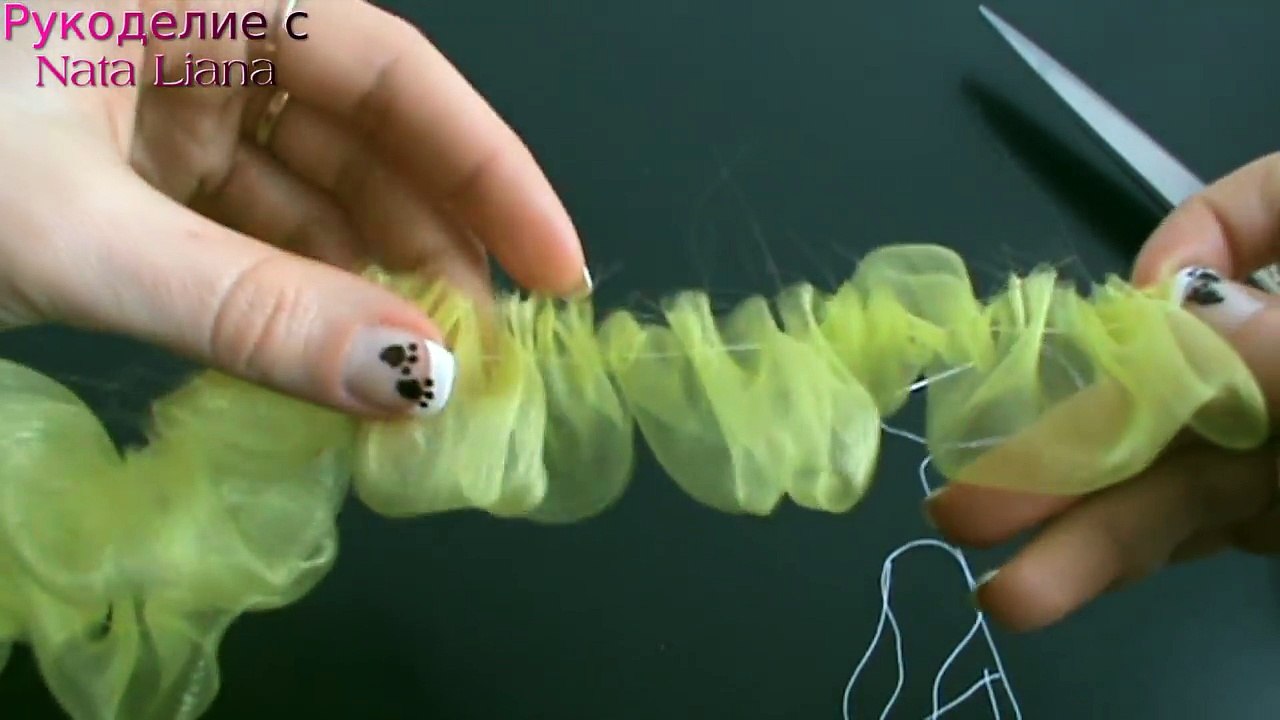 Пышный бант из органзы. Мастер класс. /Organza Bows/