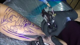 Fallen angel tattoo - normal speed time lapse-K_CHCF6PuWg