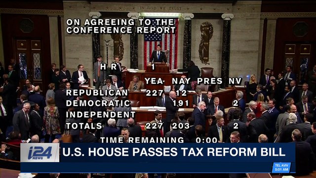i24NEWS DESK | U.S. House passes tax reform bill | Tuesday, December 19th 2017
